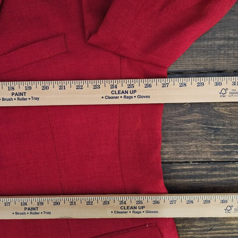 Stafford Essentials Men's Sport Coat Blazer Solid Red Wool Polyester Size 52L